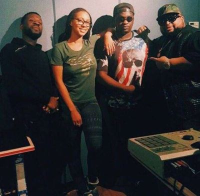 Wande Coal, Keri Hilson Pictured In The Studio
