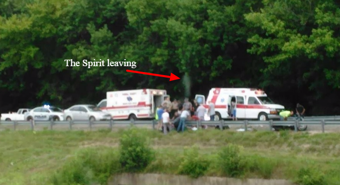Man’s spirit ‘photographed leaving his body’ after accident