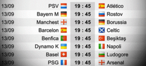 UEFA Champions League First Round Fixtures