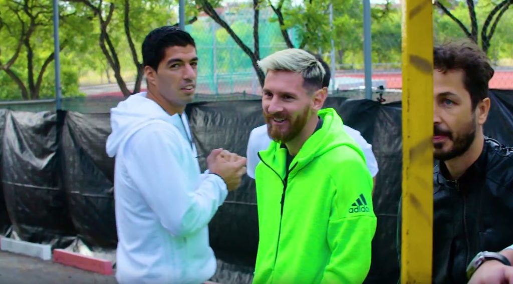 Wow: Barcelona’s Luis Suarez attempts to control ball dropping from 35m crane (Video)