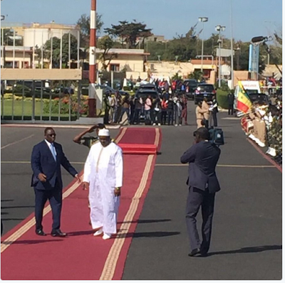 In Photos: President Adama Barrow Finally Lands In Gambia Amid Tight Security