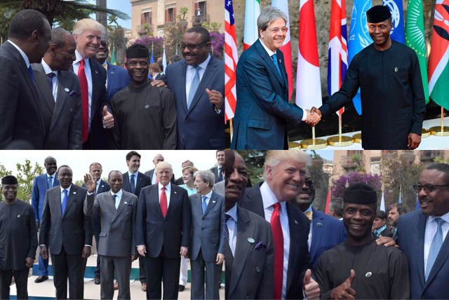 Excited Donald Trump meets Acting President Yemi Osibanjo (photos)