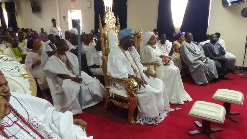 Ooni Of Ife, His Wife And High Chiefs Worship At A Church In Canada