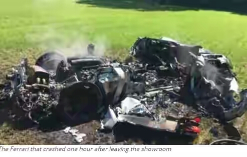 Man crashes $260k Ferrari one hour after purchase