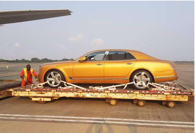 Photos: Residents In Awe As Rolls Royce And Other Luxury Cars Are Flown Into Ghana
