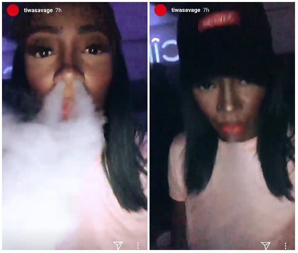 Tiwa Savage Shows Off Her Smoking Skill