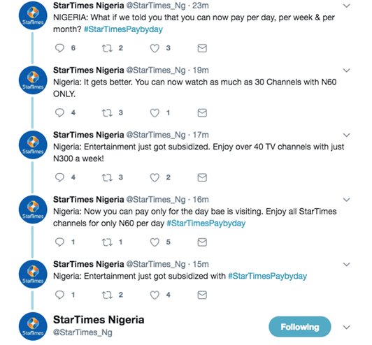 Believe it! StarTimes just announced Daily Subscription in Nigeria