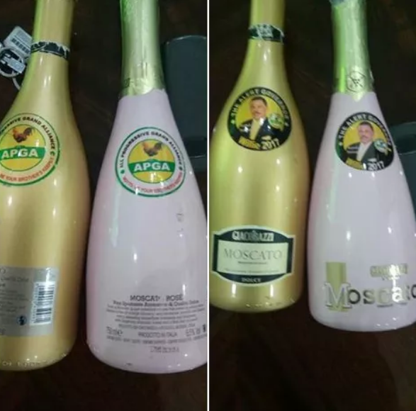 See Photos Of Governor Obiano’s Customized Bottles Of Champagne