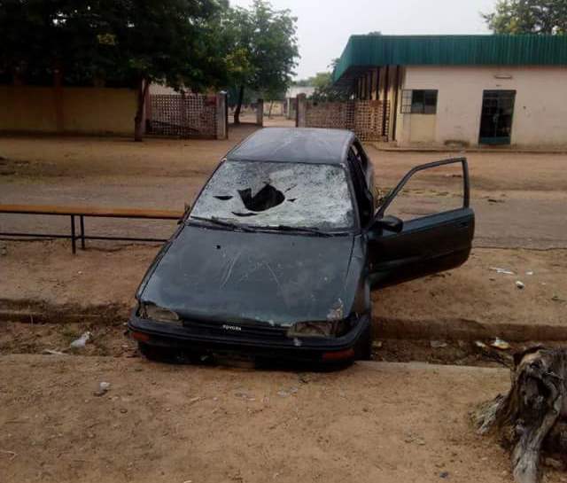 Photos: Rioting students destroy school properties in Kano