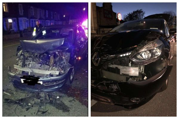 Drunk driver crashes her car in front of police officers