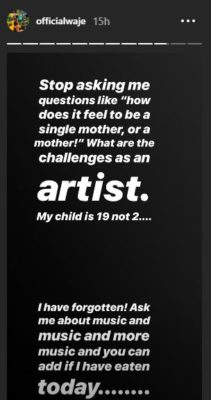 Stop Asking Me How It Feels To Be A Single Mom – Waje Rants