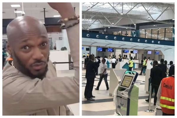 2face shades Nigerian leaders as he arrives Kotoka airport Accra, Ghana