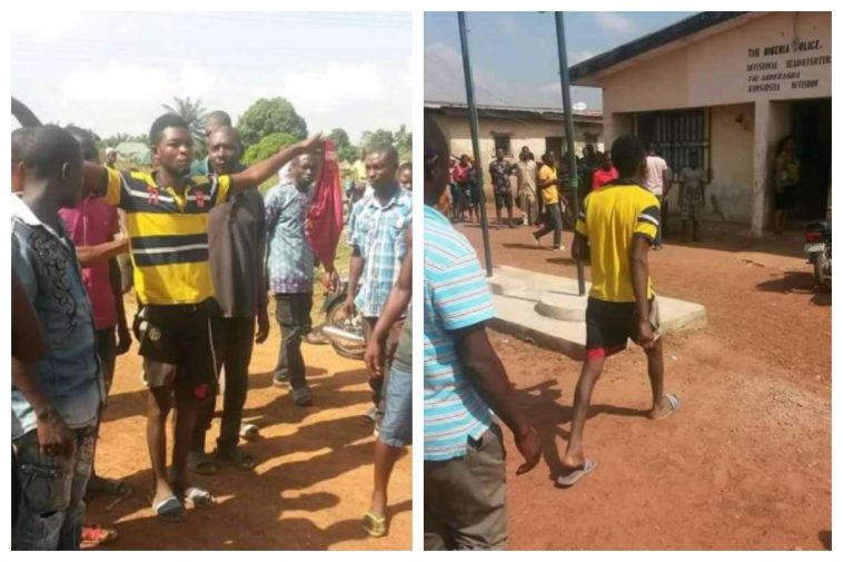 Man walks into the police station after sacrificing his child