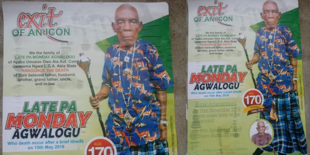 Nigerian man reportedly dies at the age of 170 in Abia state, Social Media users react