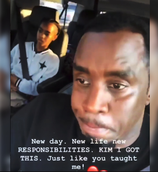 Diddy gives a shout out to single mothers and fathers after waking at 6 am to take his twins to school following death of their mother
