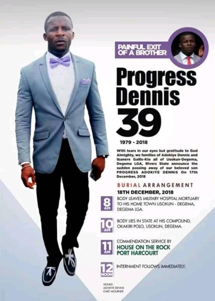 Photo: 39-year-old man dies while hospital waited to receive bank alert before commencing treatment on him in Rivers