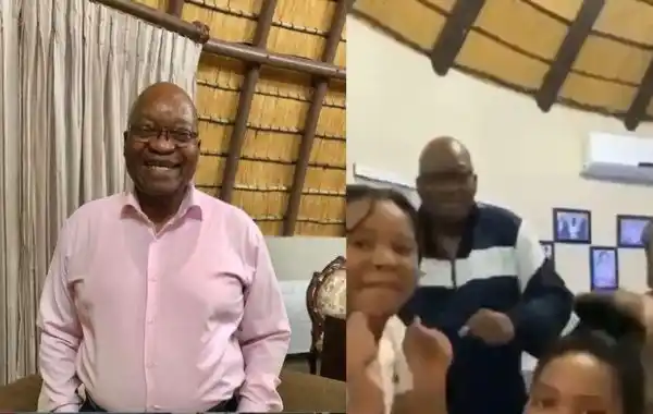 EX-President Jacob Zuma & family jump on viral Tik Tok challenge (Video)