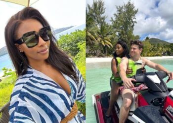 Pearl Modiadie finally unveils her new lover’s face (Photos)